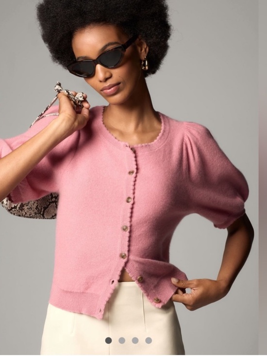 Maeve Sweaters - Maeve Anthropologie Puff-Sleeve Cashmere Cardigan Sweater